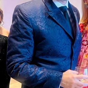 Mens 3/4 length blue vintage peak lapel. Technical may be a morning coat